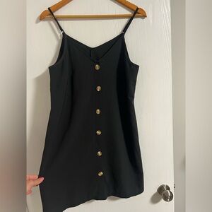 Elegant Black Button-Down Mini Dress